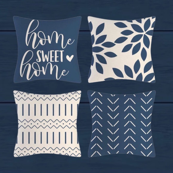 Luxury HomeChic Blue Home Sweet Home Mix n' Match Throw Pillow Covers